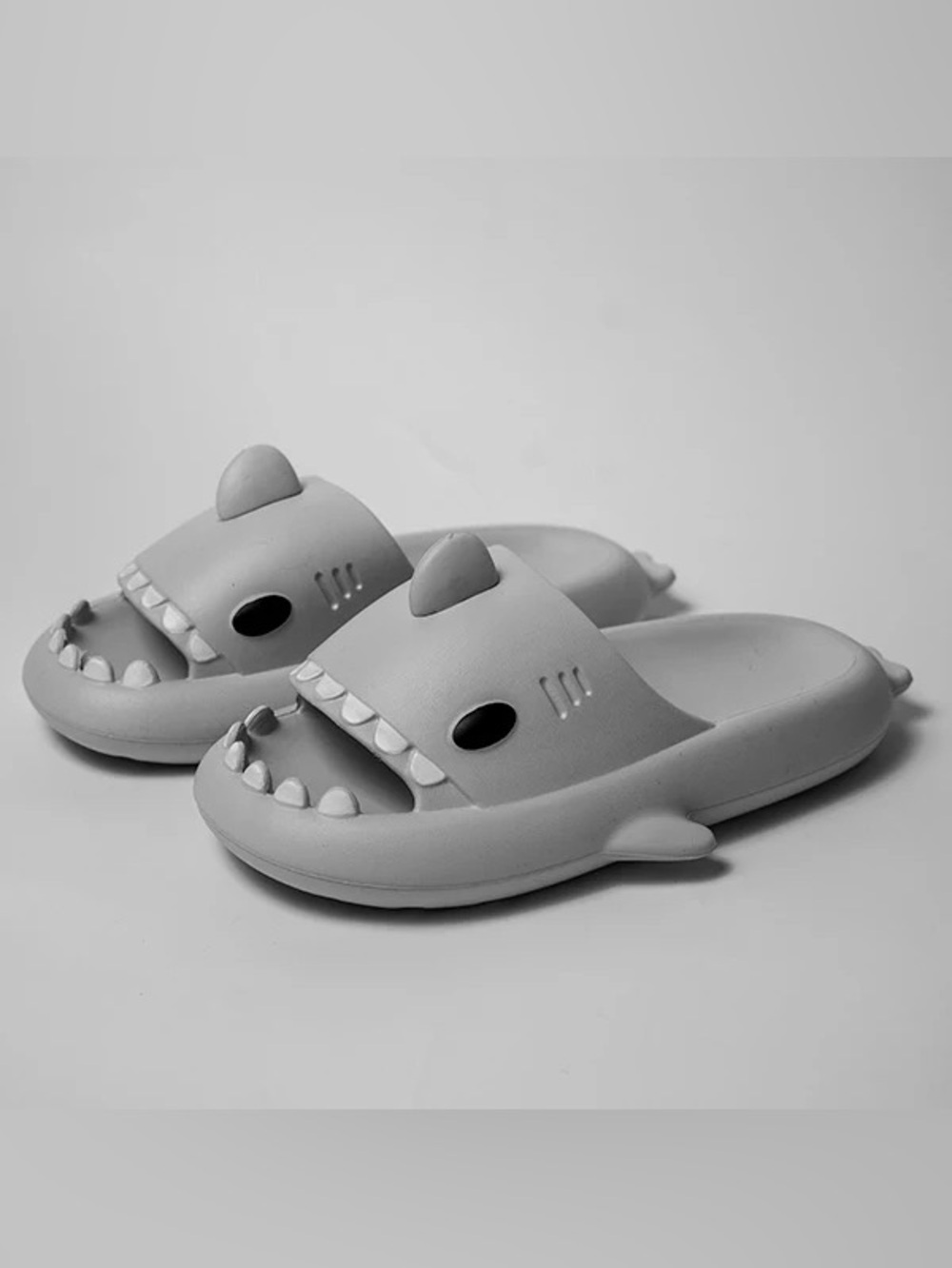 Shark Light Blue Rubber Slides Size Large